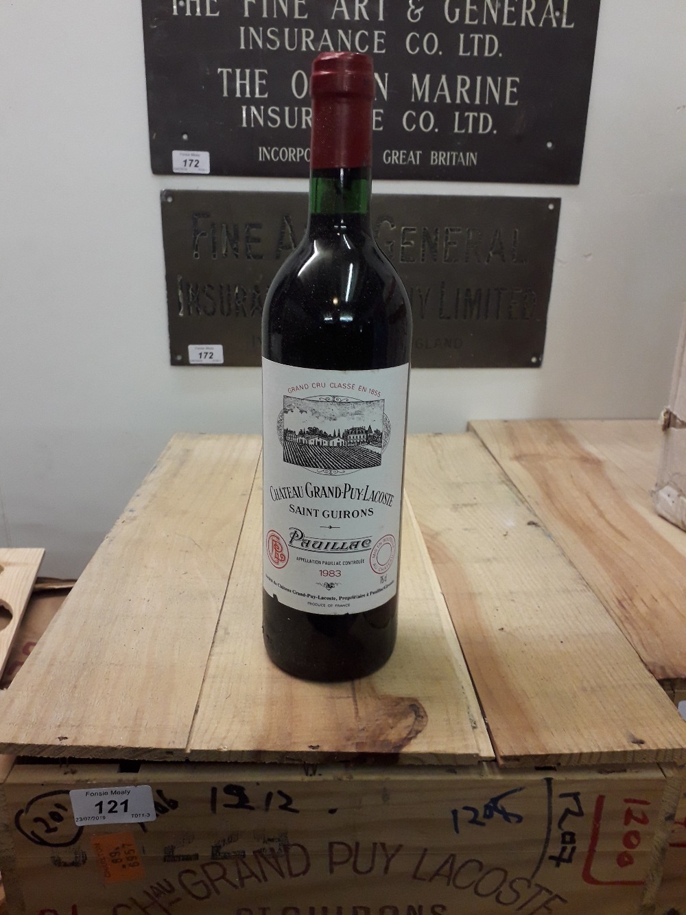 Bordeaux Red 1983 Ch. Grand Puy Lacoste, one case.