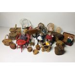 A collection of wicker work Chairs, Baskets, trolley etc.