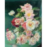 Moyra Barry, Irish (1886 - 1960) "Pink and Red Roses," O.O.C., Still Life, approx.