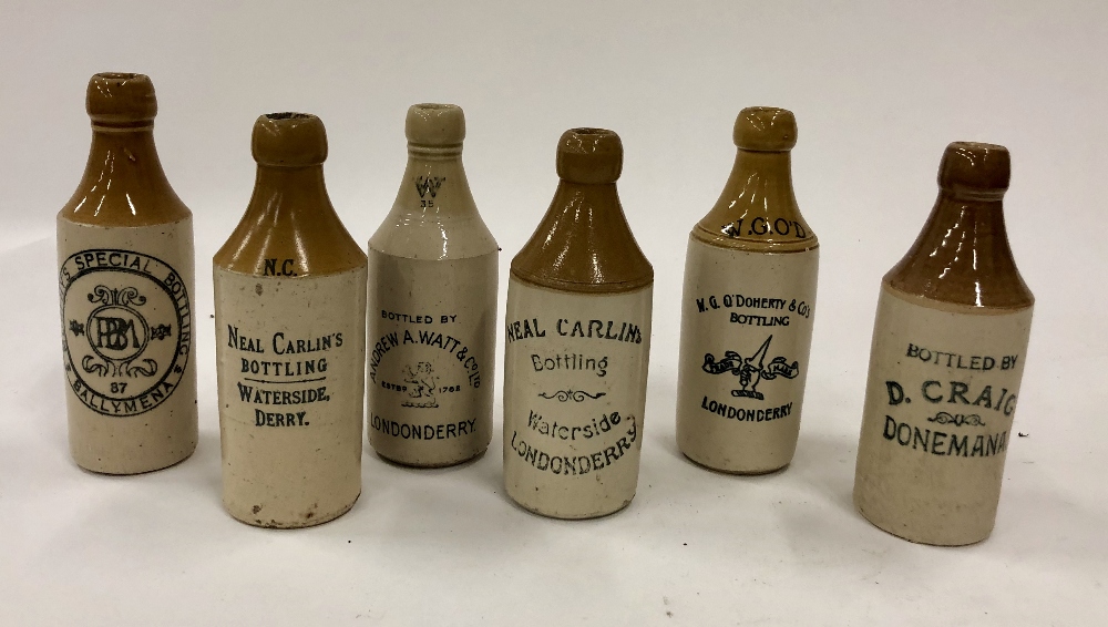 A good collection of 54 late 19th Century glazed earthenware Mineral Bottles,