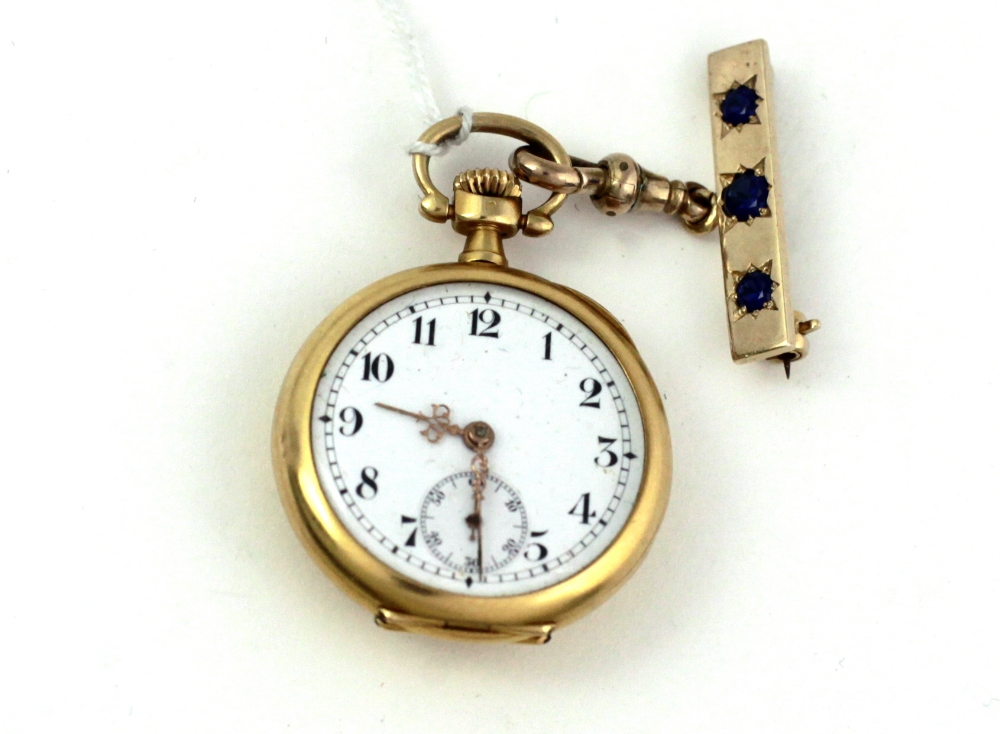 A very good small 18ct gold Ladies Brooch Watch,