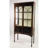 An attractive Edwardian inlaid and hand painted Display Cabinet, decorated with Adams love knot etc.