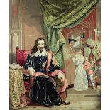 A Victorian Tapestry Picture, depicting "King Charles I with his Children and other figures,