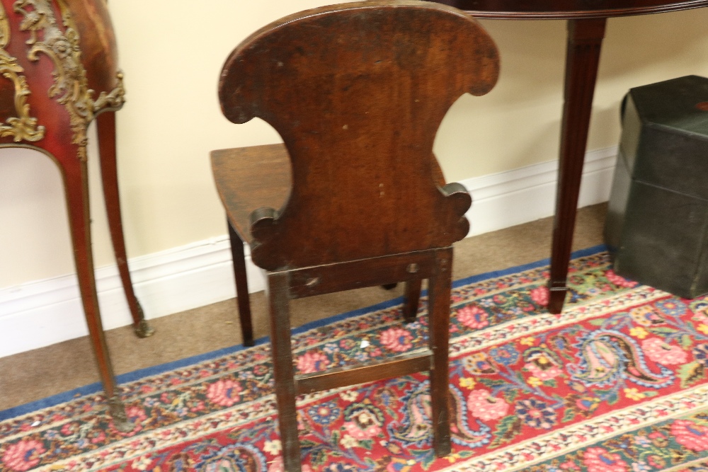 A set of 4 Irish William IV mahogany Hall Chairs, with shield shaped backs, decorative roundels, - Image 9 of 9