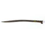 A 19th Century engraved steel and decorated Middle Eastern Sword,