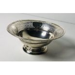 An attractive pierced and bright cut Sterling silver Fruit Bowl, approx. 24cms (9 1/2")d.