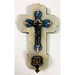 An attractive 19th Century Champleve wall mounted Holy Water Font,