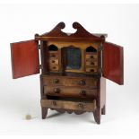 A Regency period mahogany miniature Apprentice Gentleman's Wardrobe,