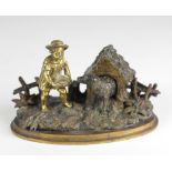 An attractive 19th Century bronze and ormolu Inkwell,