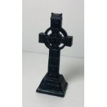 An attractive Scale Model of an Irish High Cross, with Celtic motifs on plinth base, approx.