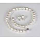 A fine and unusual single strand set of South Sea Pearls,