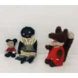 Novelty Toys: A talking pull string "Basil Brush" Soft Toy; an early "Mickey Mouse" soft Toy;