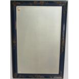 An attractive 19th Century blue and gold lacquered rectangular Wall Mirror,
