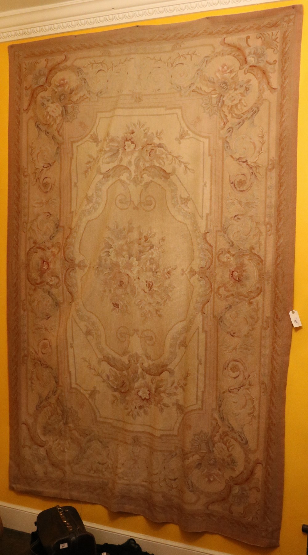 A 19th Century French pink ground floral Aubusson Carpet,
