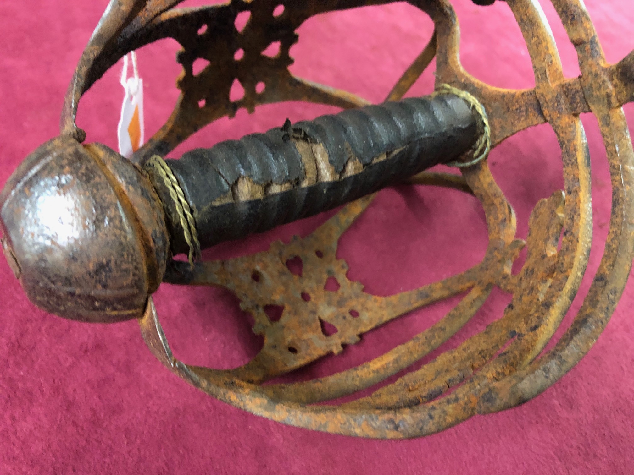 A rare almost matching pair of 17th Century Italian basket hilted Broadswords, with c. - Image 8 of 20