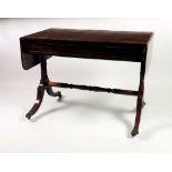A Georgian style mahogany Sofa Table, of small proportions,