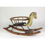 An Edwardian Child's wooden Rocker, modelled as a horse, and another Child's Rocking Chair.