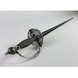 An exceptionally fine English George III silver hilted small Sword or Rapier, c.