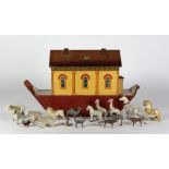 A Victorian painted wood Model of Noah's Ark, containing approx.