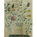 An attractive 19th Century colourful Needlework Tapestry, depicting a Vase of Flowers, approx.