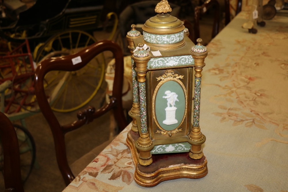 An attractive 19th Century ormolu Champleve and Jasperware design French Mantle Clock, - Image 3 of 7