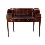 A fine quality 19th Century inlaid mahogany Carlton House Desk,