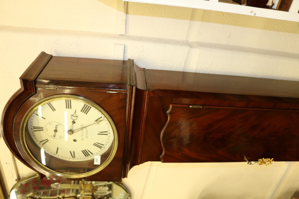 A 19th Century Irish mahogany framed Grandfather Clock, by William Clarke, Dublin, - Image 8 of 11