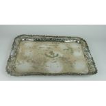 A fine quality heavy rectangular 19th Century two handled silver plated Tray,