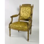 A Louis XV style giltwood Fauteuil,