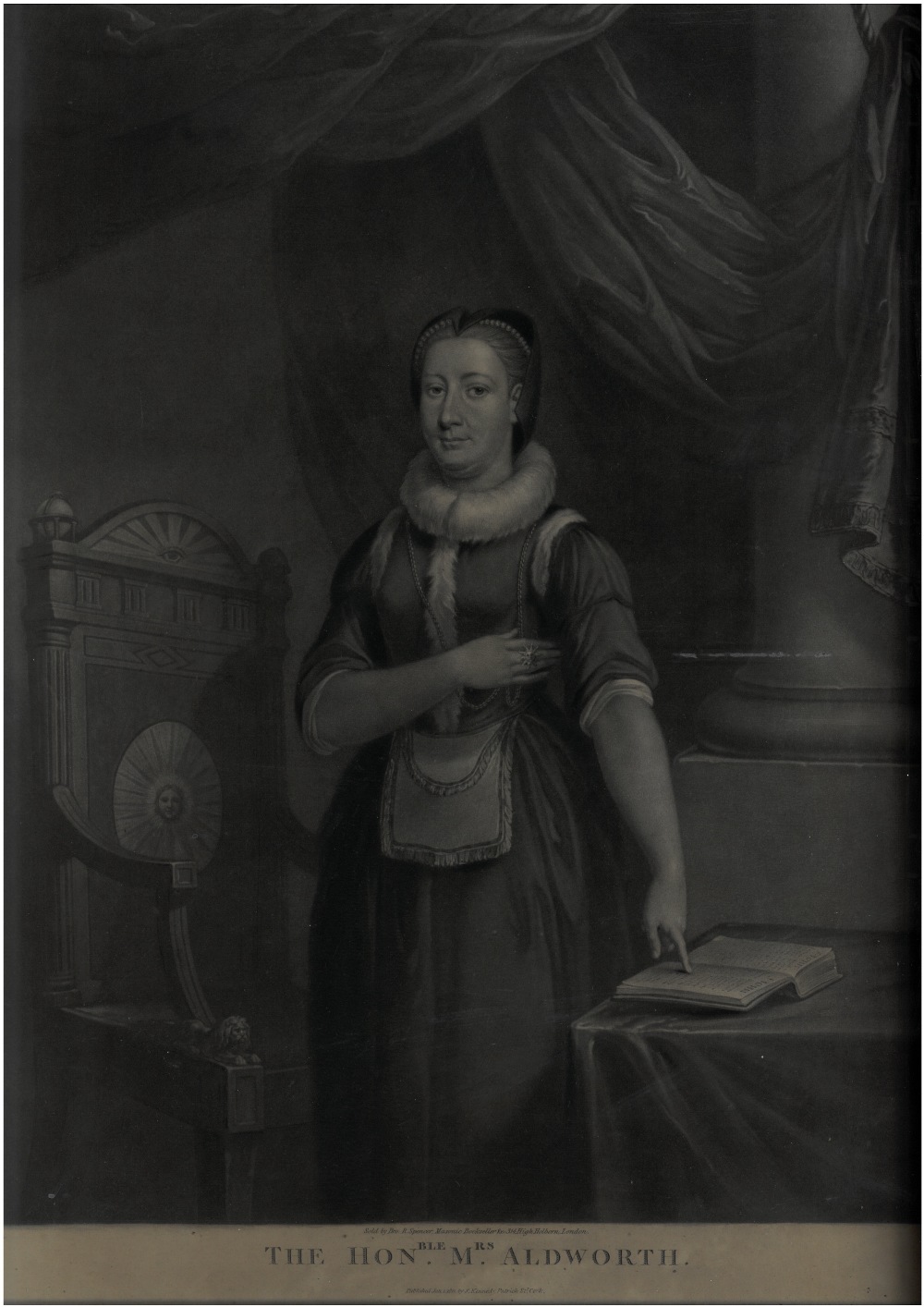 Co. Cork interest: "The Hon.ble Mrs. Aldworth," a fine mezzotint portrait, published by S.