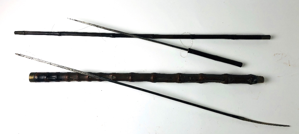 A 19th Century bamboo design Walking Stick, with concealed dagger, approx. - Image 3 of 3