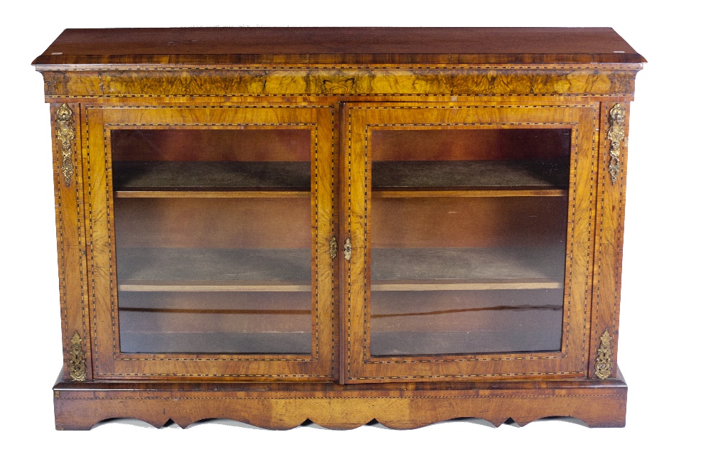 A very fine quality Victorian walnut two door Display Cabinet,