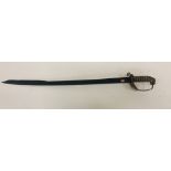 Naval: A Naval Officer's Sword, with brass hand guard decorated with crowned anchor,