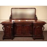 A good quality large Victorian figured mahogany mirror back Sideboard,