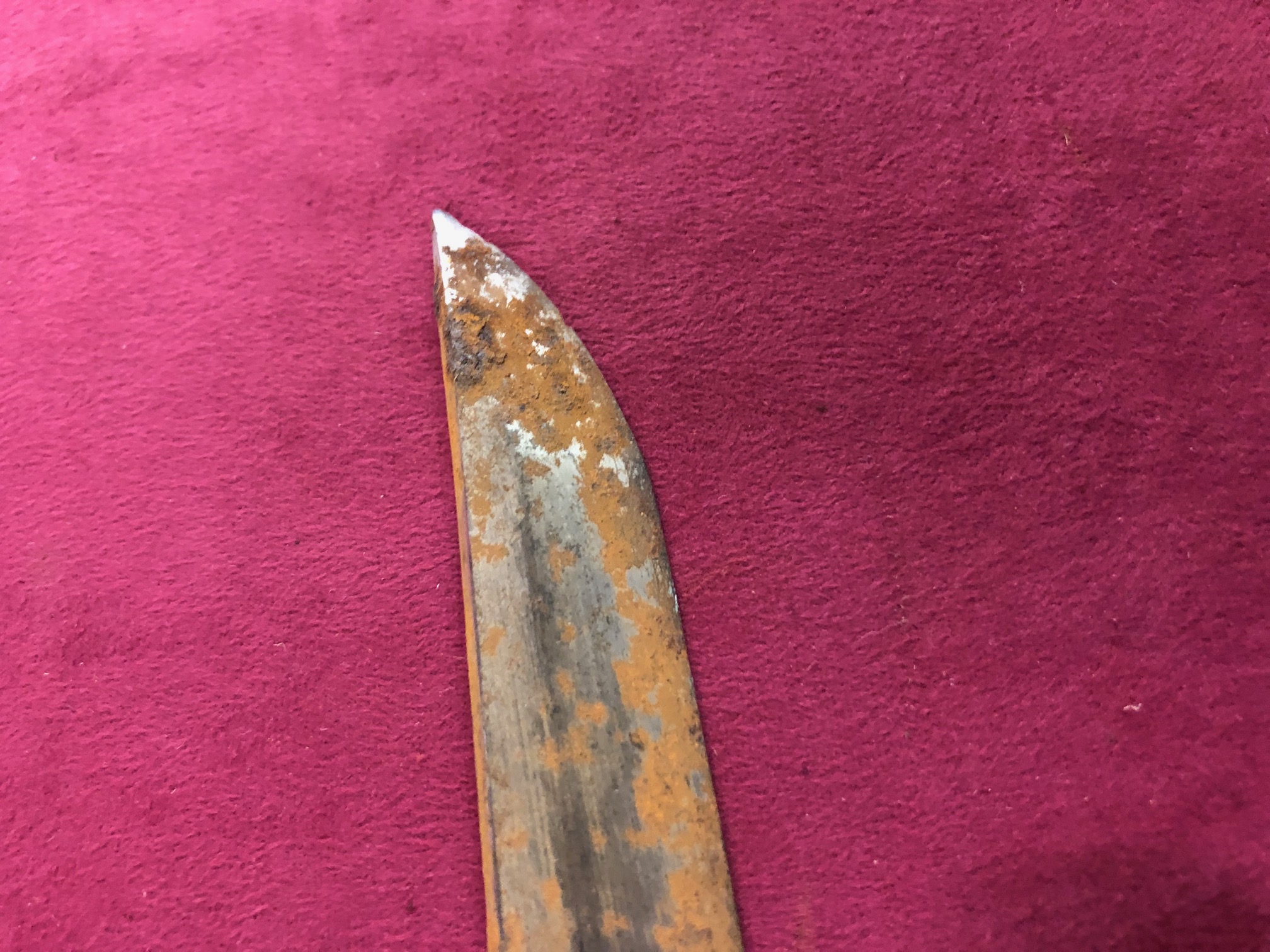 A Japanese Katana Sword, 25 1/2" blade (some rusting) plain metal tsuba, handle with brass mounts, - Image 10 of 16