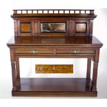 A good quality and unusual 19th Century English oak and ebony Serving or Buffet Table,