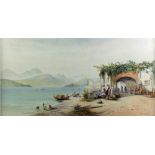Sydney Mortimer Lawrence (1865-1940) Watercolours: "View at the Edge of Lake Como, Italy,