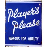 An early 20th Century enamel Shop Sign, "Players Please - Famous for Quality," approx.