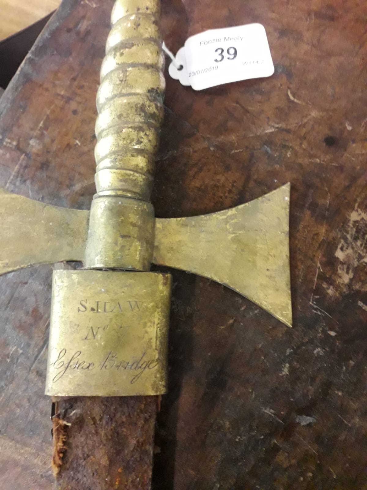 An early 19th Century Irish Court Sword, with cruciform brass handle, - Image 2 of 3