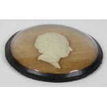 An early 19th Century Wax Portrait Profile, possibly of Charles Manners, in a circular frame,