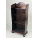 A Victorian mahogany Open Bookcase, of small and narrow proportions,