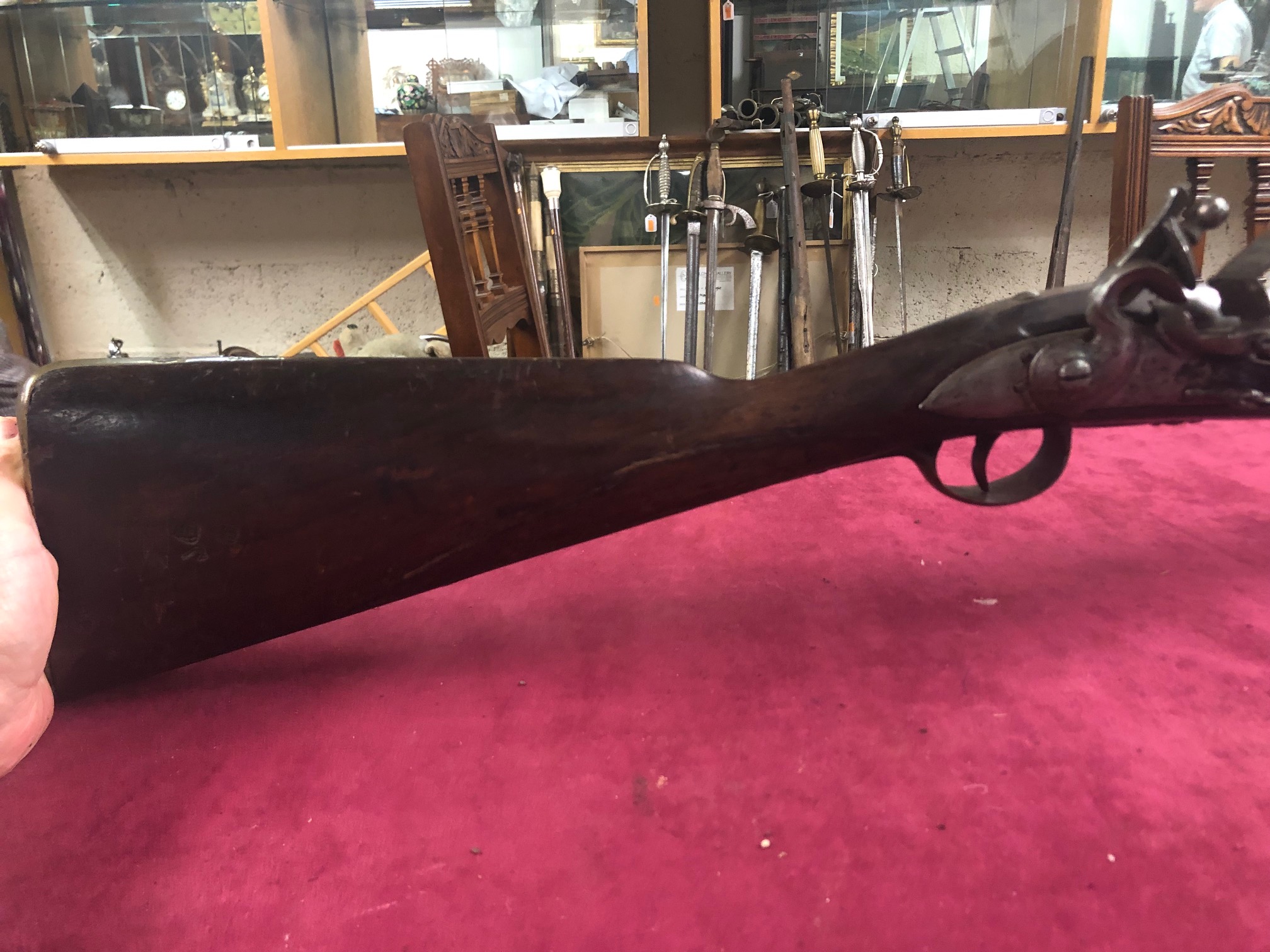 A Georgian period Military issue long barrel flintlock Musket, - Image 5 of 9