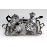 An impressive Continental silver plated 5 piece Tea & Coffee Service,