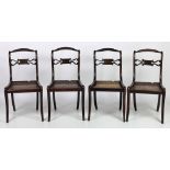 A set of 4 attractive assimilated rosewood Regency Side Chairs,