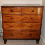 A fine quality mahogany Nelson period Chest of two short and three long drawers,