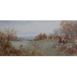 William Langley - 19th Century English School Watercolours: Two attractive Hunting Scenes,