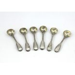 A good set of 6 matched English Georgian silver Mustard Spoons, London c. 1822, maker R.P.