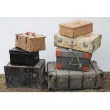A collection of old Trunks, Suitcases, Deed Boxes etc.