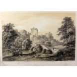 After John Brennan, Cork, c. 1835 "Blarney Castle, County Cork," large sepia print, approx.