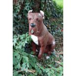 An unusual and attractive painted composition Model of a Mastiff Hound, seated, approx.